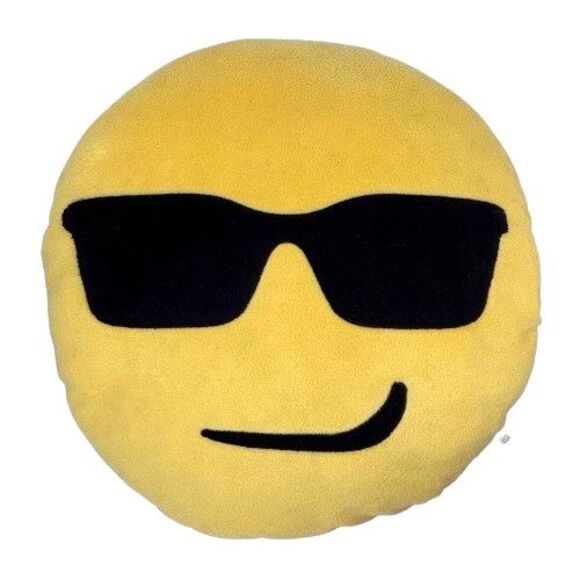 Set of 3 Emojination Pillows 13" Round Smile w/Sweat, Laugh to Tear, Sunglasses - Picture 5 of 6